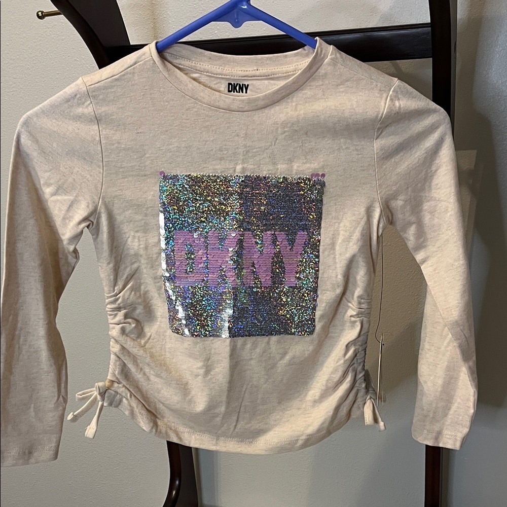DKNY Flip Sequin Longsleeve T-Shirt NWT Girls Size 5